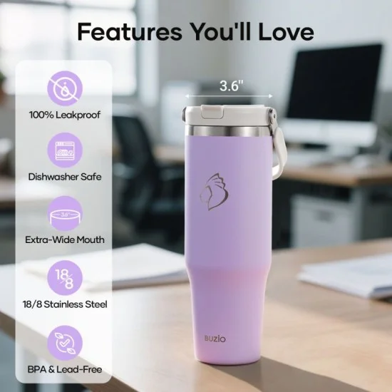Buzio Swing Series Insulated Tumbler 1.2L - Purple